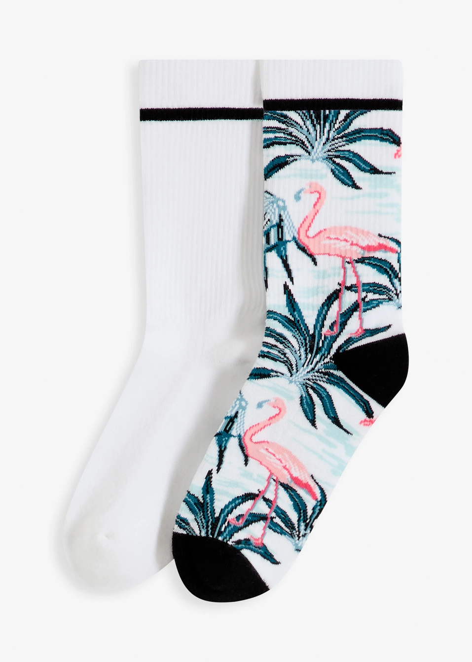 Κάλτσες τένις με βιολογικό βαμβάκι και πετσέτα στην σόλα (συσκευασία 2 ζευγαριών)-Λευκό/Μπλε οινοπνευματί/Φούξια ροζ/Μαύρο/Ροζ/Πράσινο-bonprix