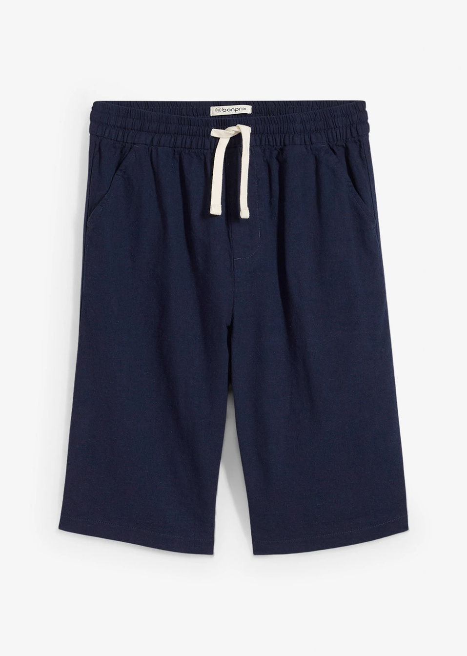 Σορτς με λάστιχο στη μέση από δροσερό και ελαφρύ σύμμεικτο βαμβάκι, regular fit-Μπλε σκούρο-bonprix