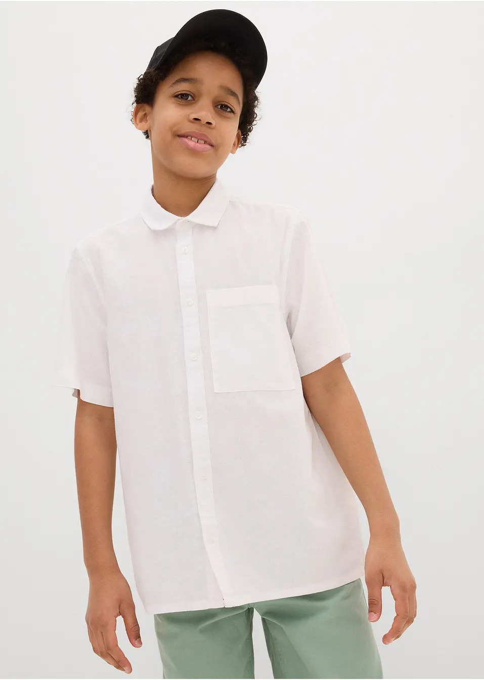 Κοντομάνικο πουκάμισο από δροσερό και ελαφρύ σύμμεικτο βαμβάκι-bonprix
