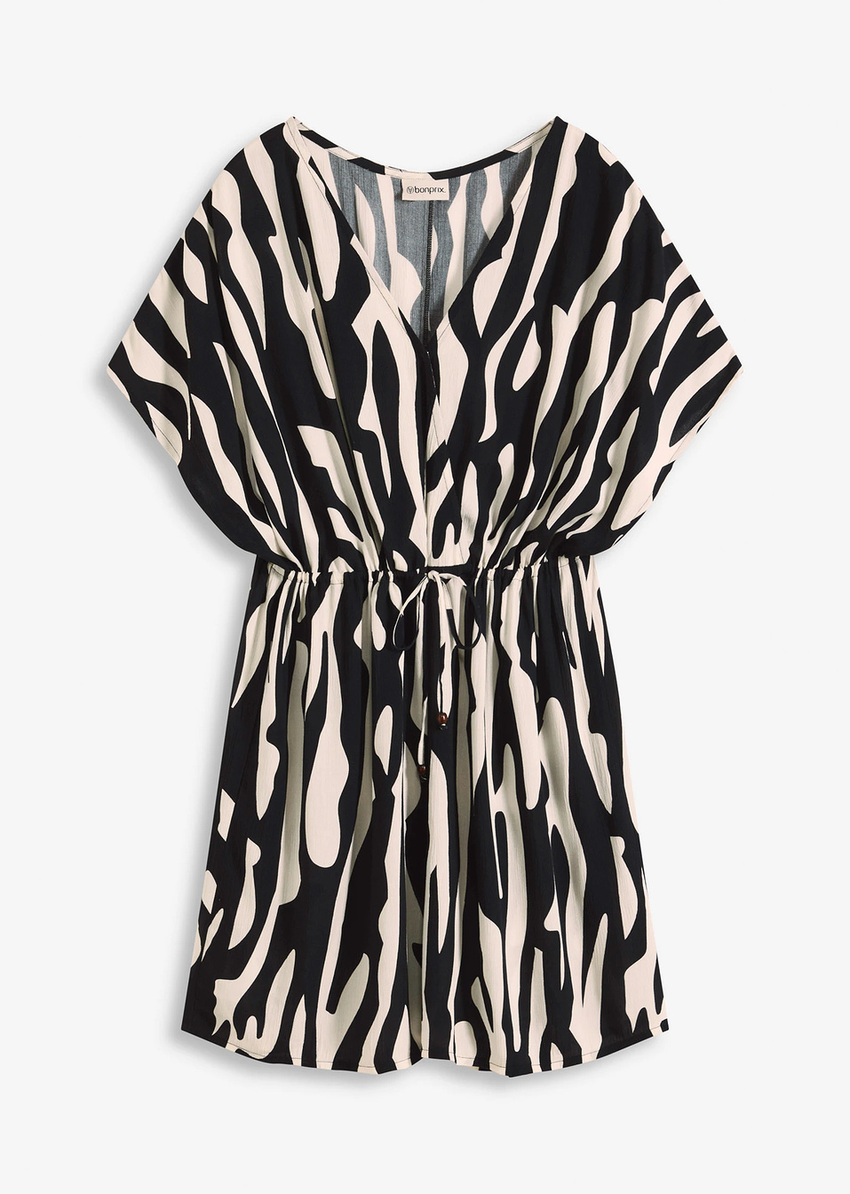 Φόρεμα για την παραλία-Μαύρο/Μπεζ-bonprix