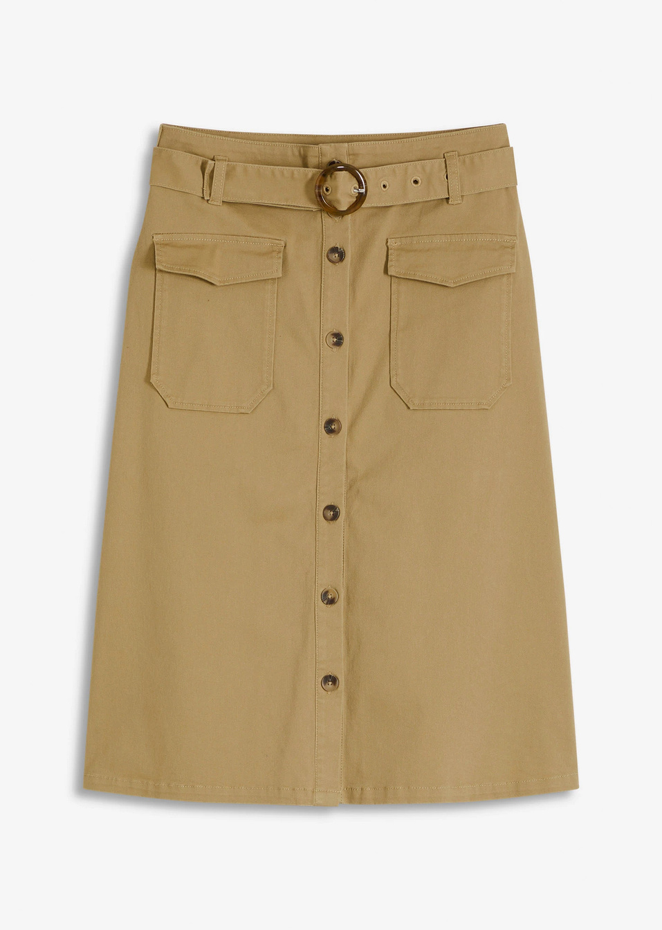 Φούστα από twill-Πράσινο λαδί ανοιχτό-bonprix