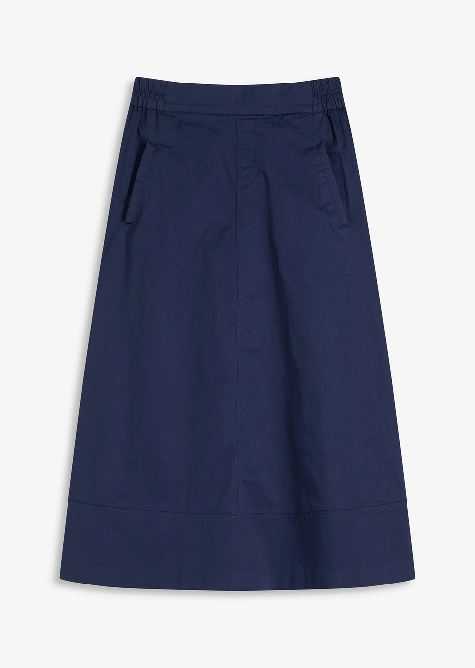 Φούστα midi με διακοσμητικές ραφές-Μπλε σκούρο-bonprix
