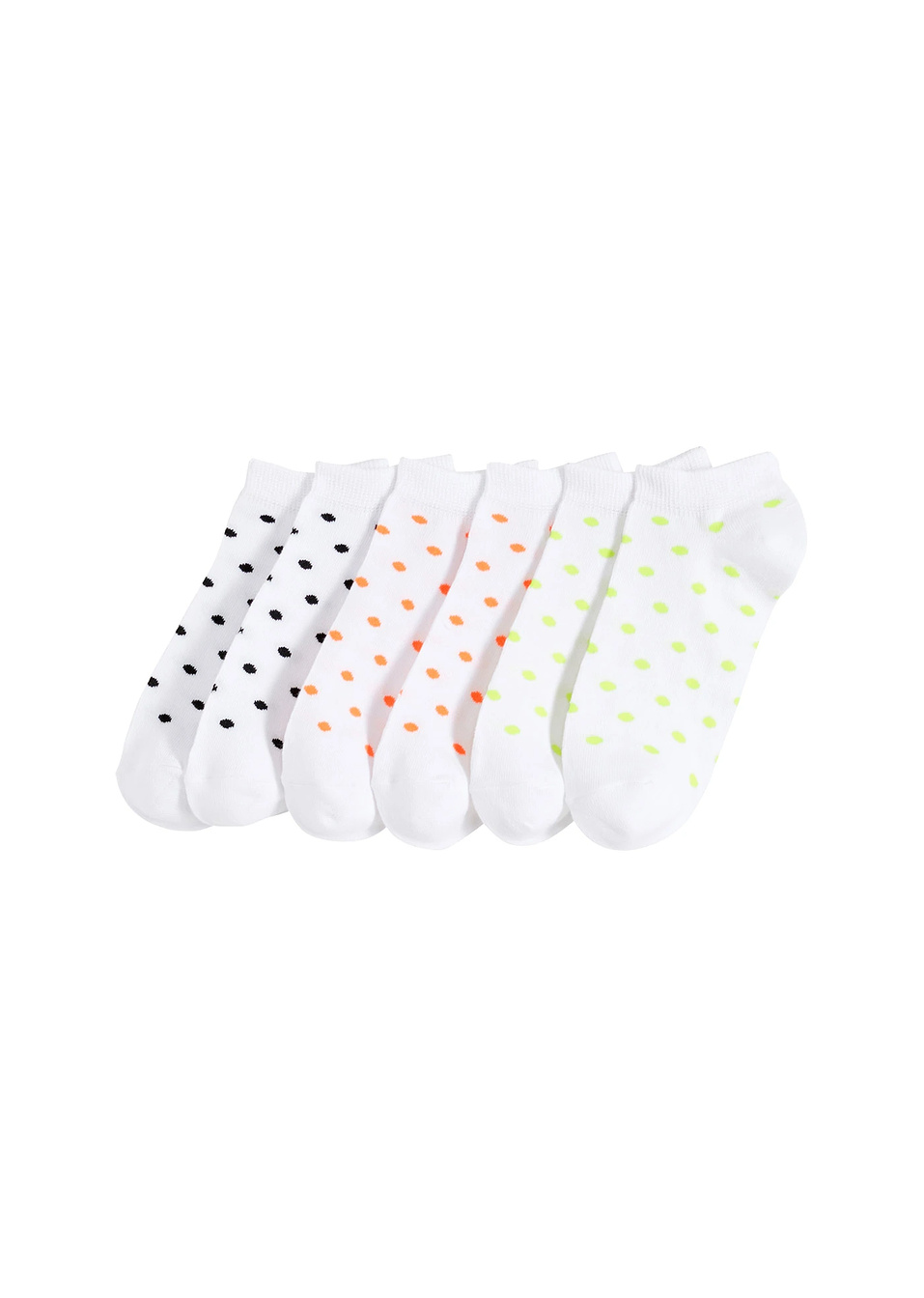 Καλτσάκια με βιολογικό βαμβάκι (συσκευασία 6 ζευγαριών)-Λευκό πουά-bonprix