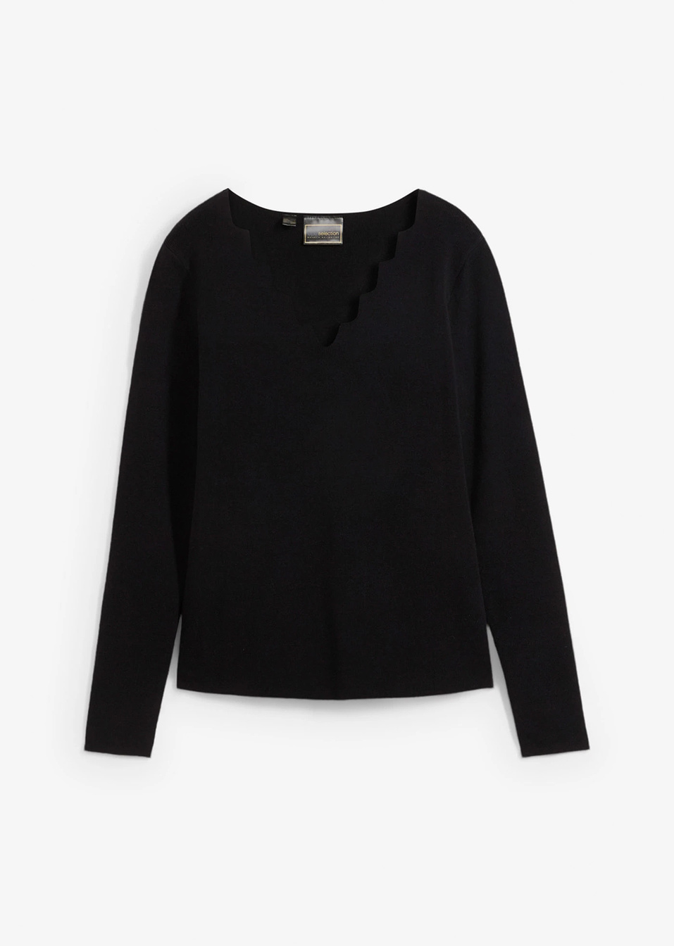 Πουλόβερ από λεπτό νήμα-Μαύρο-bonprix