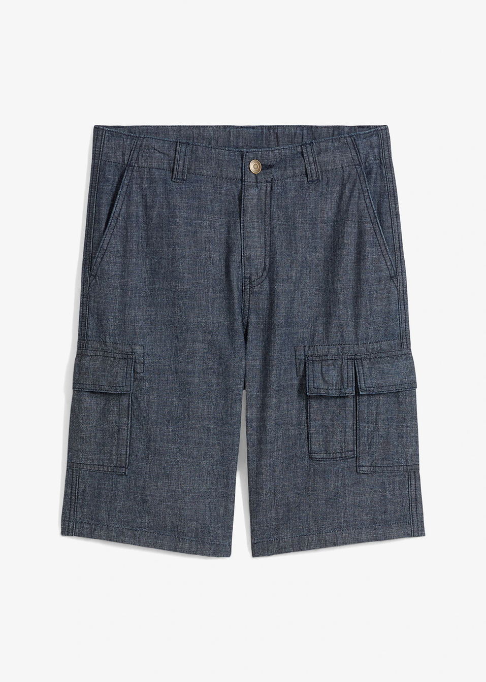Βερμούδα cargo από chambray, regular fit-Μπλε σκούρο-bonprix