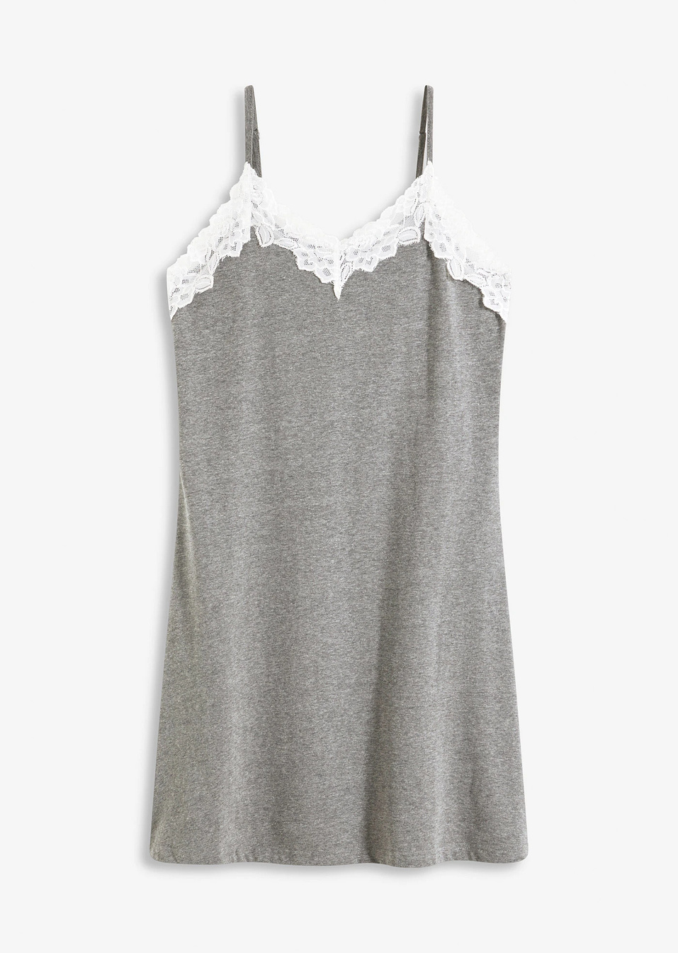 Νυχτικό με λεπτές τιράντες-Γκρι μελανζέ-bonprix
