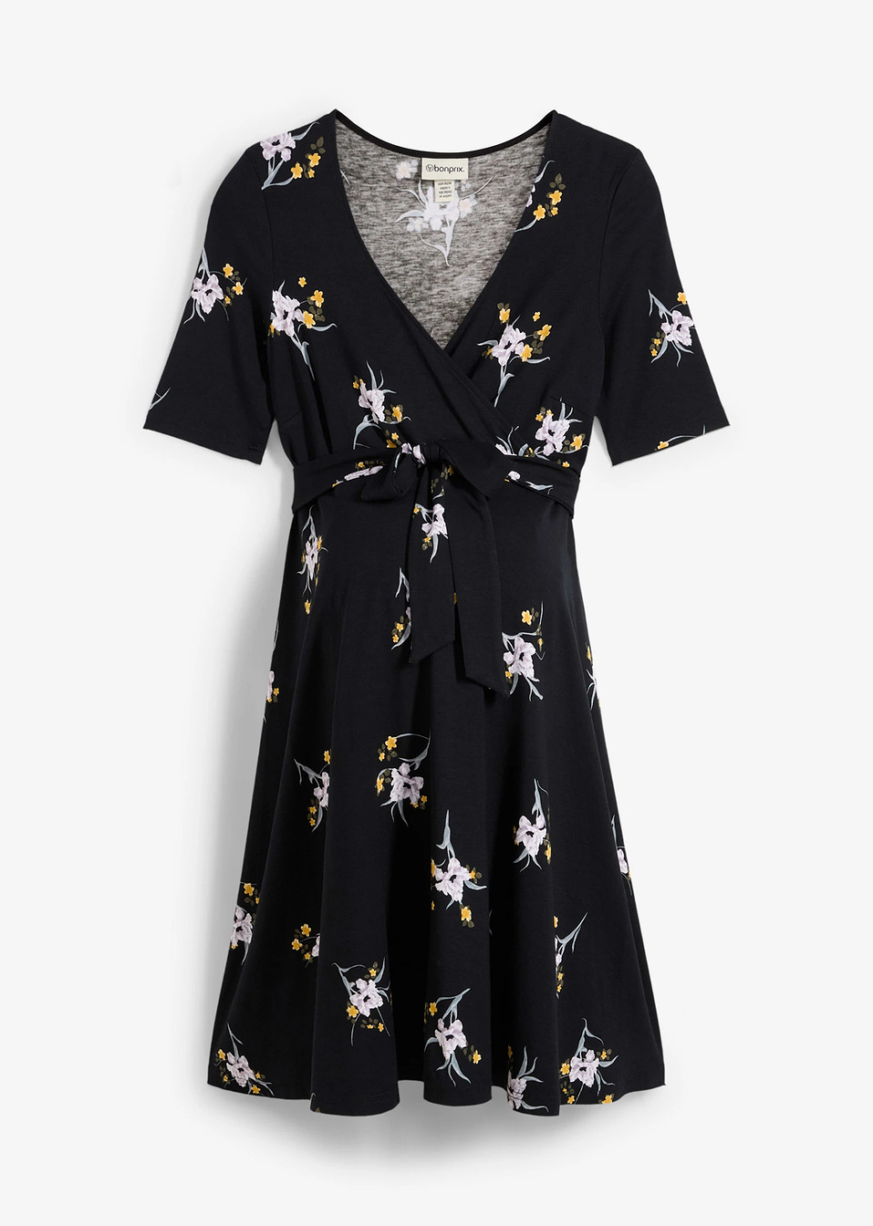 Φόρεμα εγκυμοσύνης και θηλασμού-Μαύρο/Του βατόμουρου φλοράλ-bonprix