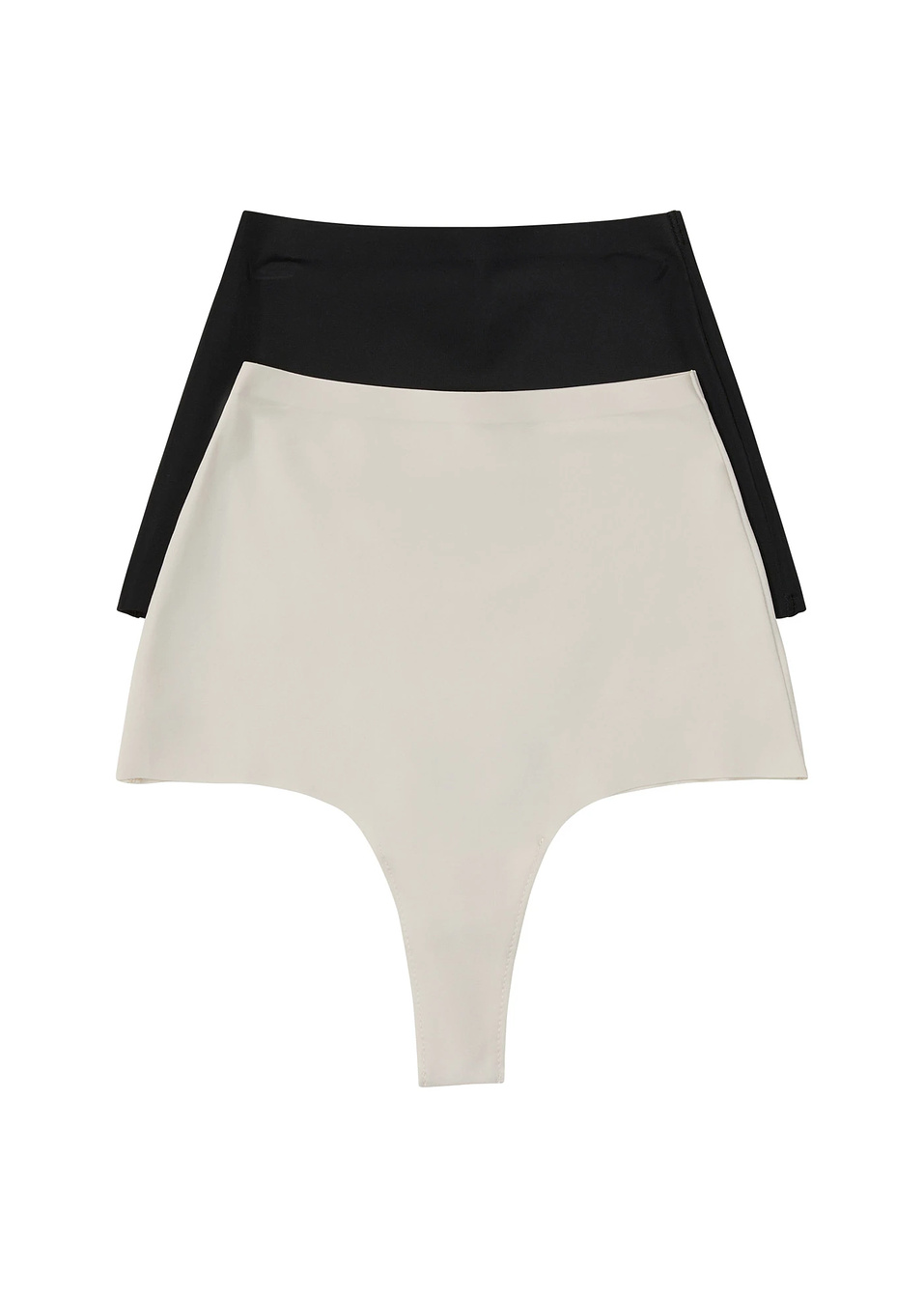 Στρινγκ που σμιλεύει χωρίς ραφές με μεσαίο αποτέλεσμα σύσφιγξης (συσκευασία των 2)-Μαύρο + Της άμμου-bonprix