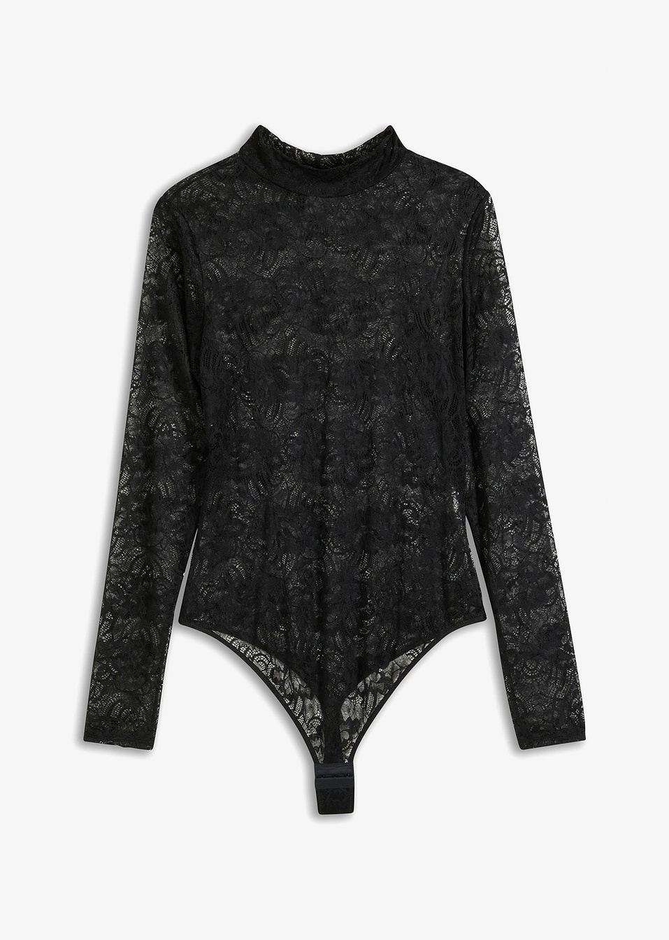 Δαντελένιο κορμάκι με στρινγκ-Μαύρο-bonprix