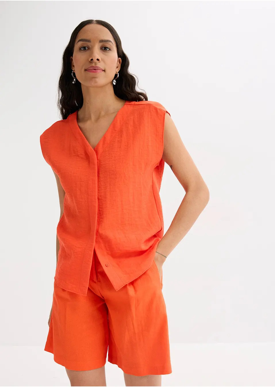 Τοπ από ελαφριά σύμμεικτη βισκόζη-bonprix