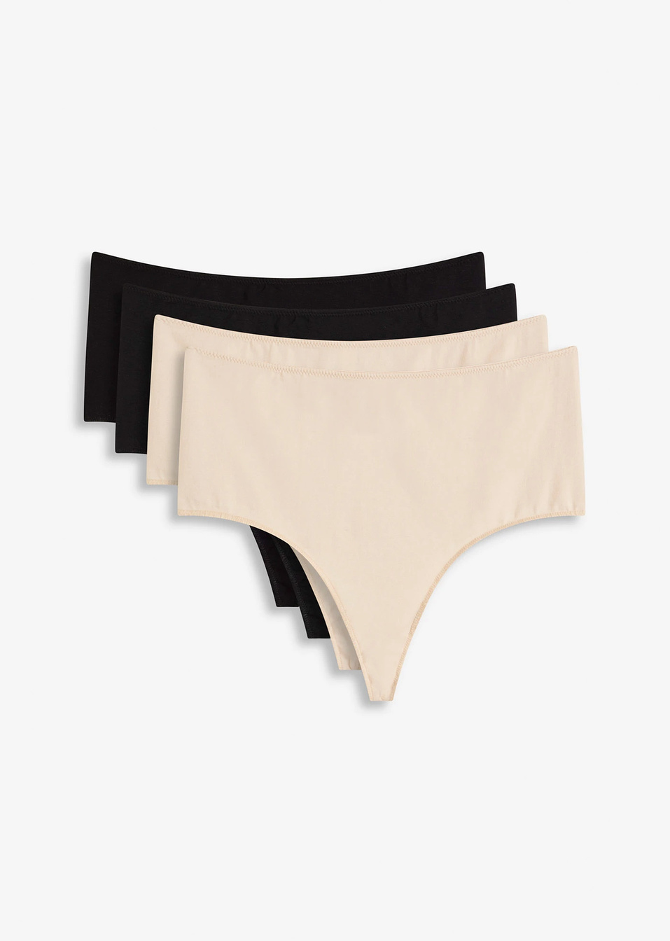 Ψηλόμεσο στρινγκ (συσκευασία των 2)-Μαύρο + Της άμμου-bonprix