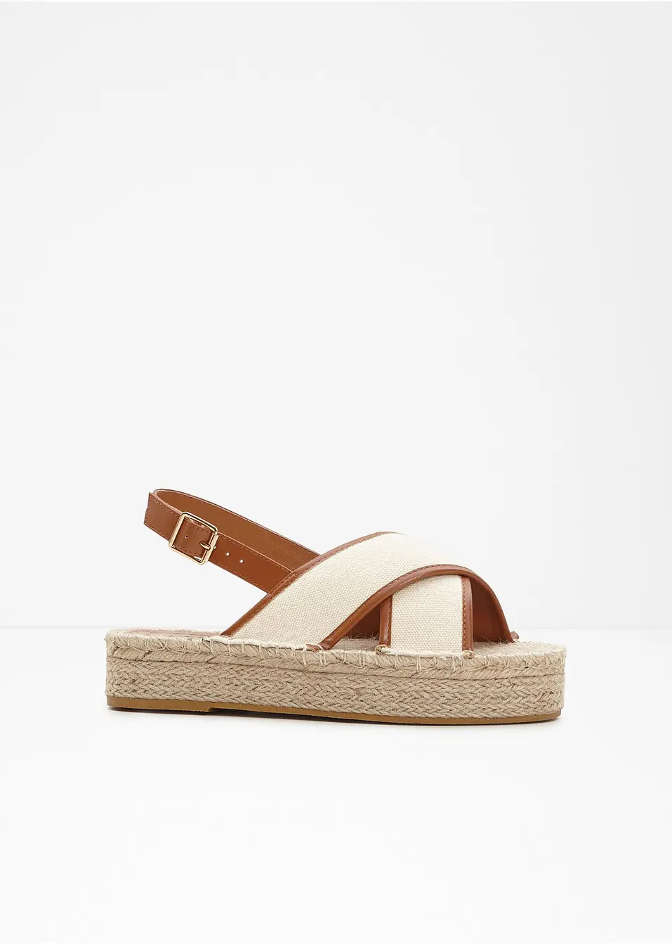 Πέδιλα με πλατφόρμα-Εκρού/Του κονιάκ-bonprix