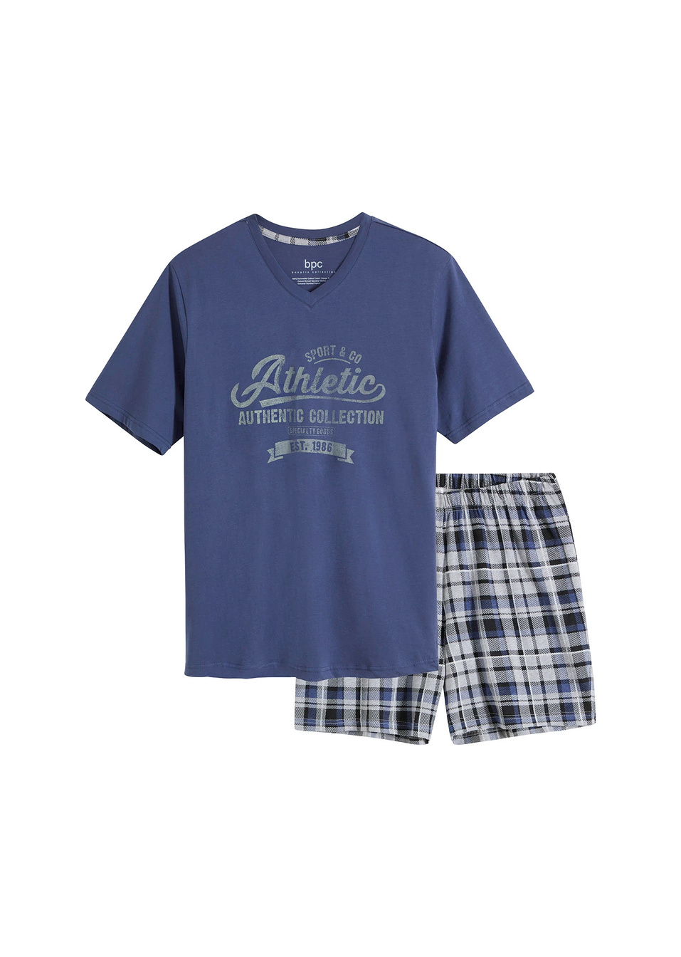 Καλοκαιρινή πιτζάμα-Λουλακί καρό-bonprix