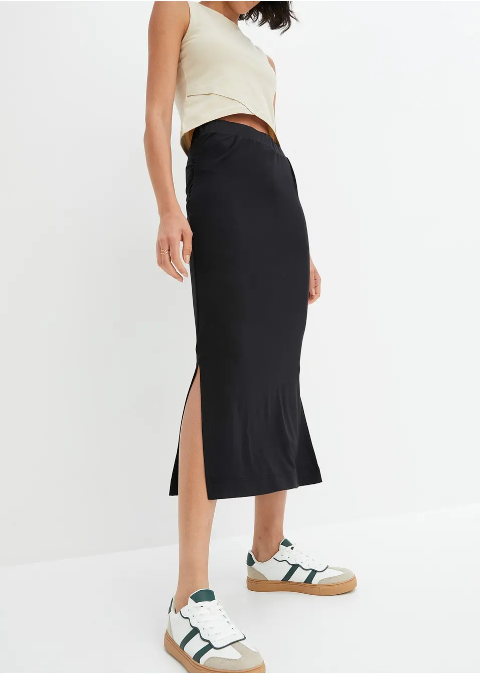 Φούστα midi από χυτή βισκόζη-bonprix