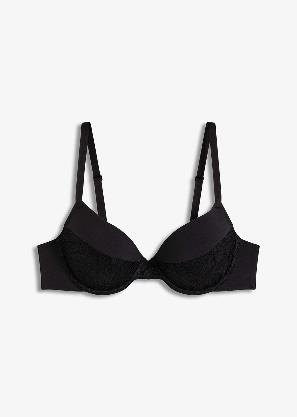 Σουτιέν με σταθερές κουπ χωρίς μπανέλα από μαλακό modal-Μαύρο-bonprix