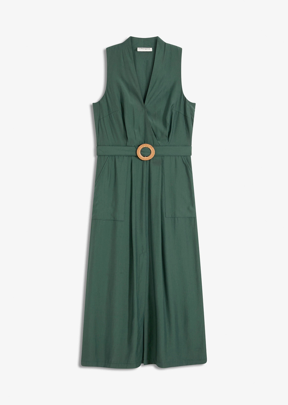 Αμάνικο φόρεμα-Πράσινο μαυριδερό-bonprix