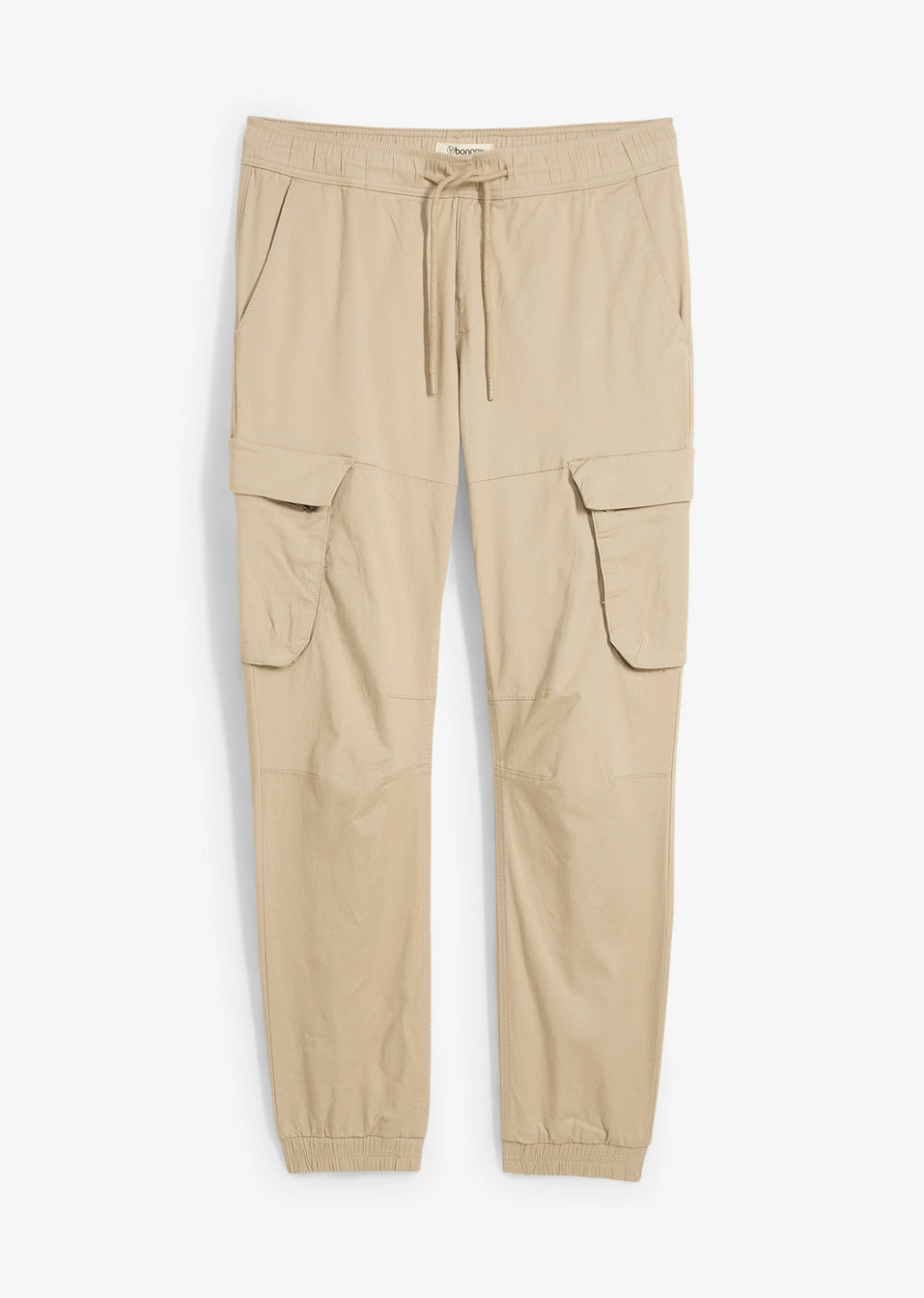 Παντελόνι cargo με λάστιχο στη μέση regular fit, straight-Πράσινο του καλαμιού-bonprix