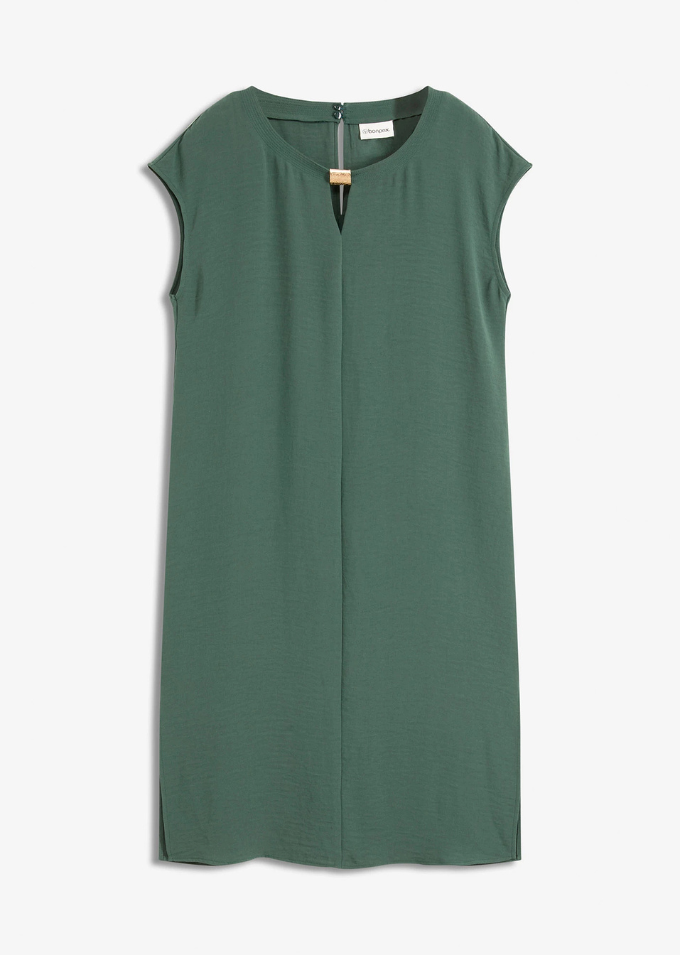 Φόρεμα από ανάγλυφο ύφασμα-Πράσινο μαυριδερό-bonprix