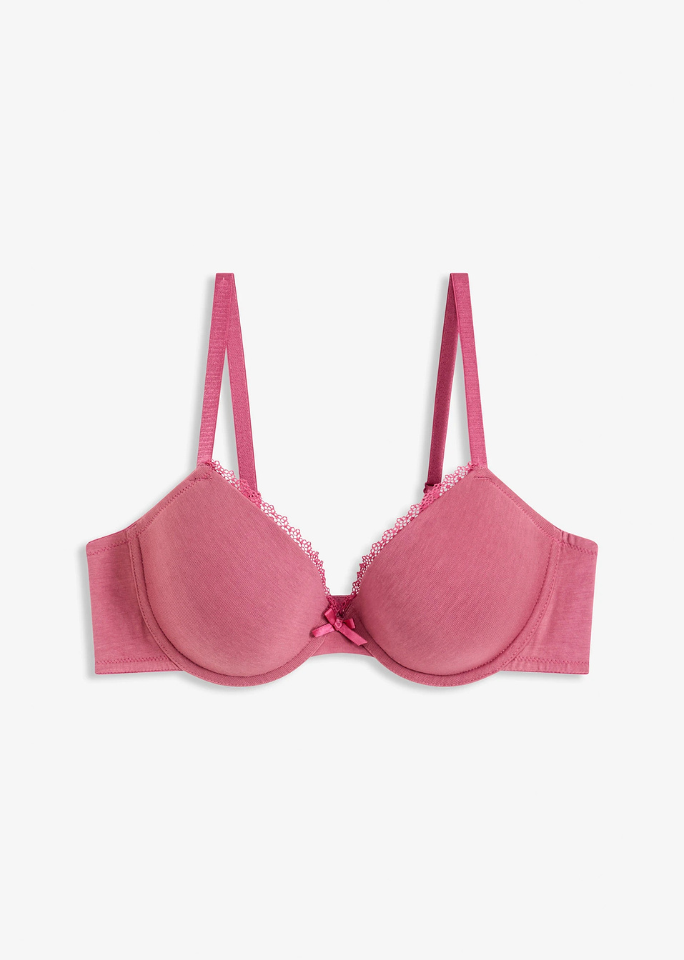 Σουτιέν από βιολογικό βαμβάκι με μπανέλα και σταθερές κουπ-Φούξια κερασί-bonprix