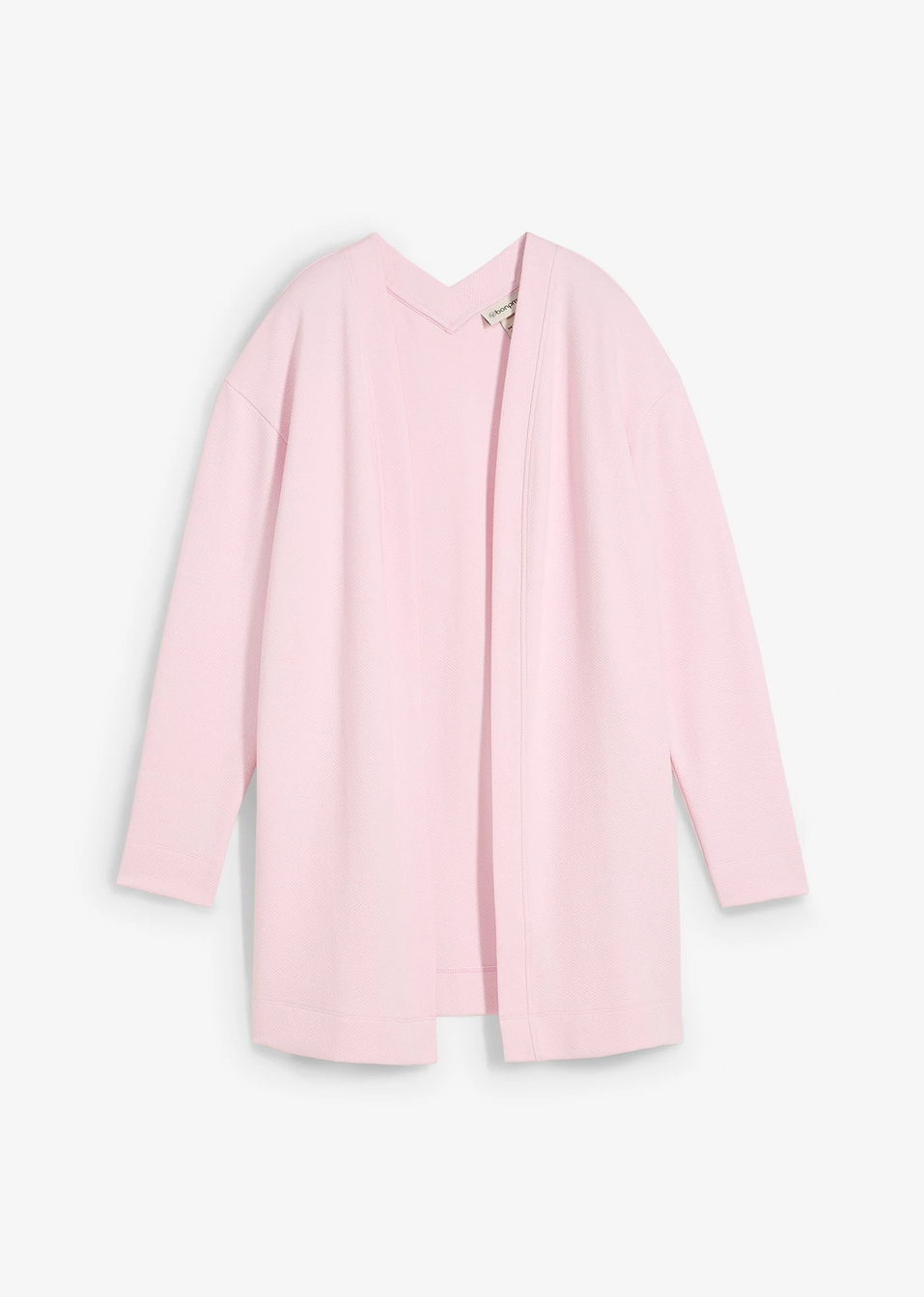 Μακριά ζακέτα φούτερ από μαλακό σύμμεικτο βαμβάκι-Ροζ ανοιχτό-bonprix