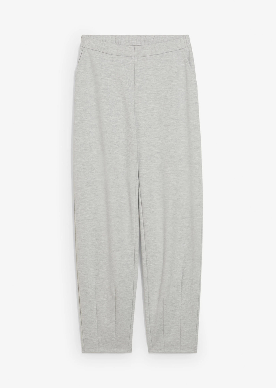 Παντελόνι barrel από σύμμεικτη βισκόζη, ελαφρώς γυαλιστερό-Γκρι ανοιχτό μελανζέ-bonprix