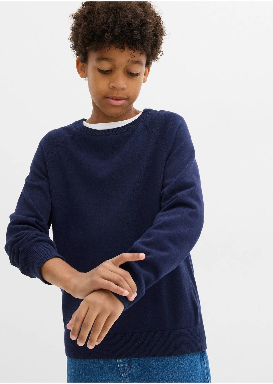 Λεπτό πουλόβερ από καθαρό βαμβάκι-bonprix