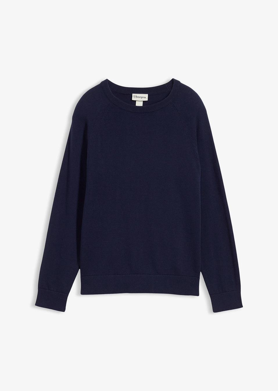Λεπτό πουλόβερ από καθαρό βαμβάκι-Μπλε σκούρο-bonprix