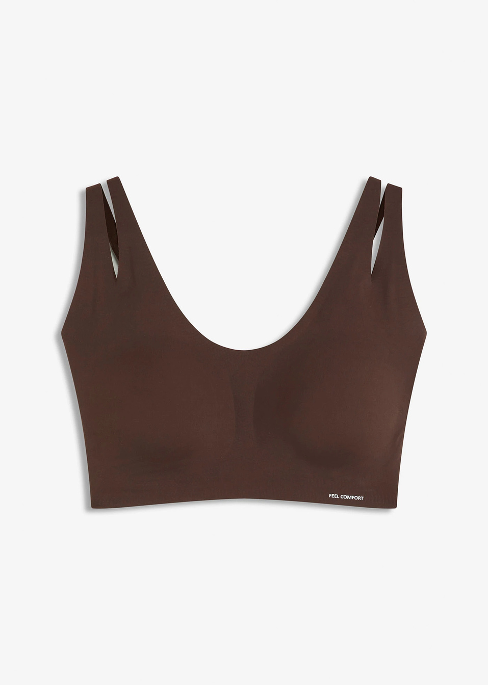 Bralette Feel Comfort με ενίσχυση χωρίς ραφές-Καφέ σκούρο-bonprix