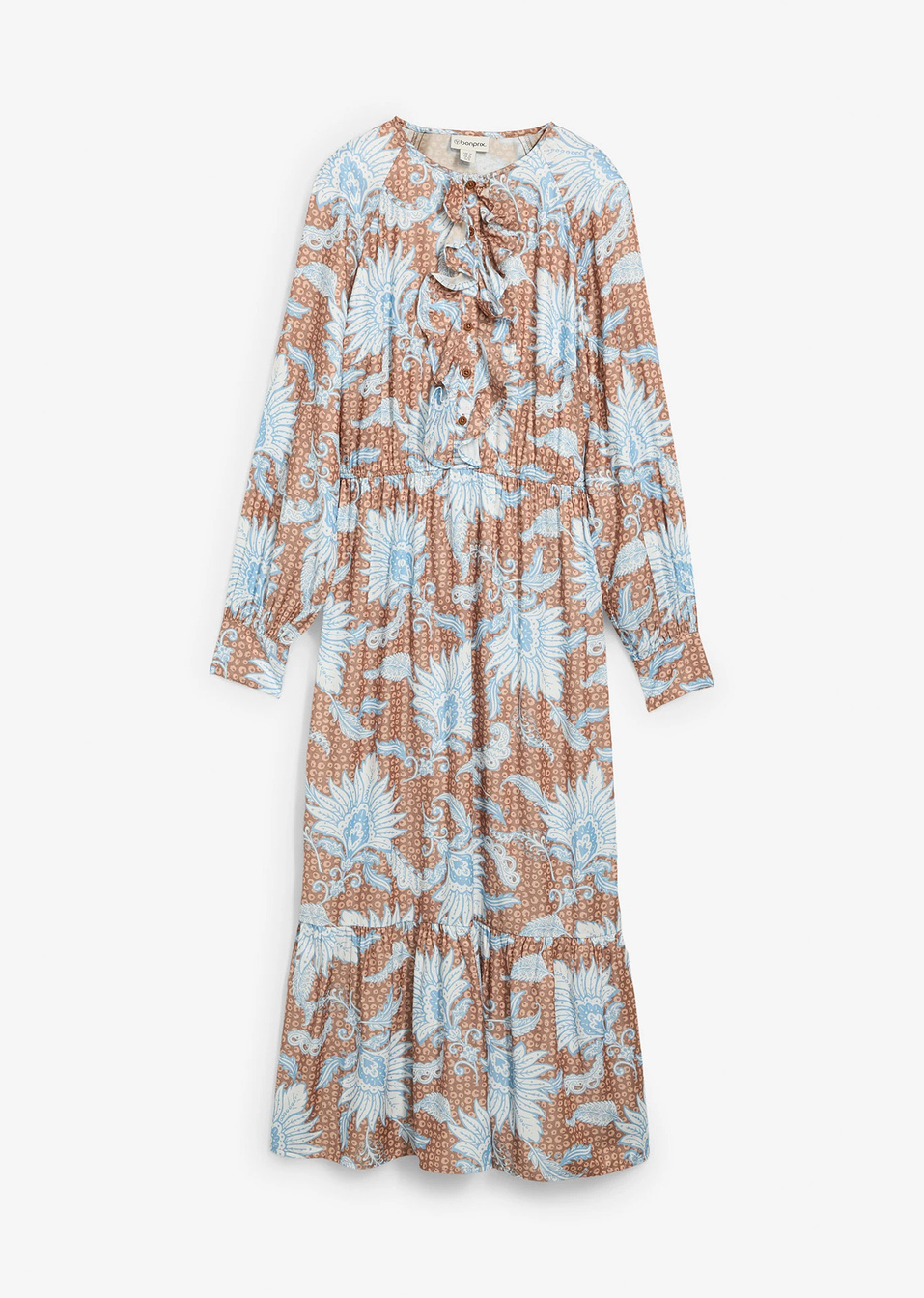 Μακρύ φόρεμα από σύμμεικτη βισκόζη-Της καραμέλας-bonprix