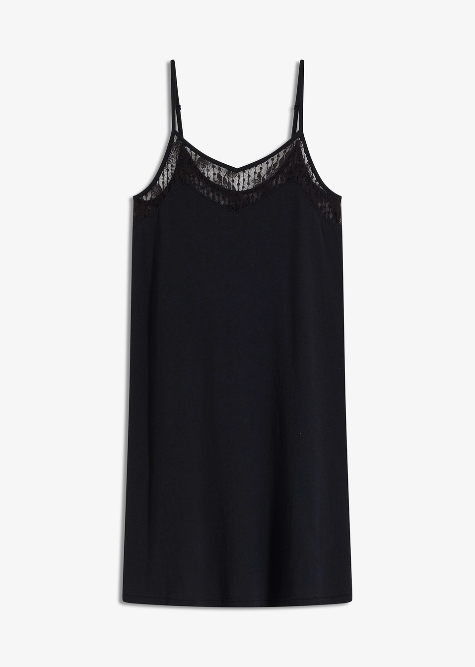 Къса нощница от мек смесен модал-Черно-bonprix