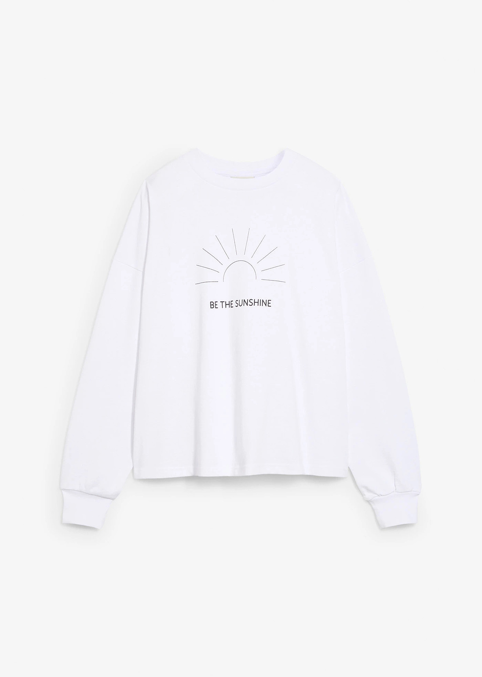 Φούτερ oversized-Λευκό/Μαύρο-bonprix