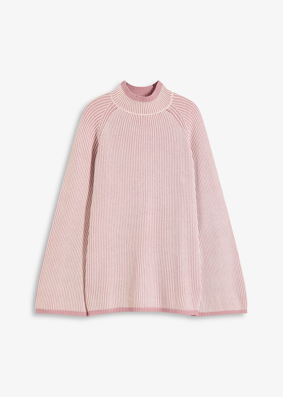 Πουλόβερ oversized με ίσιο λαιμό-Ροζ φιμέ μελανζέ-bonprix