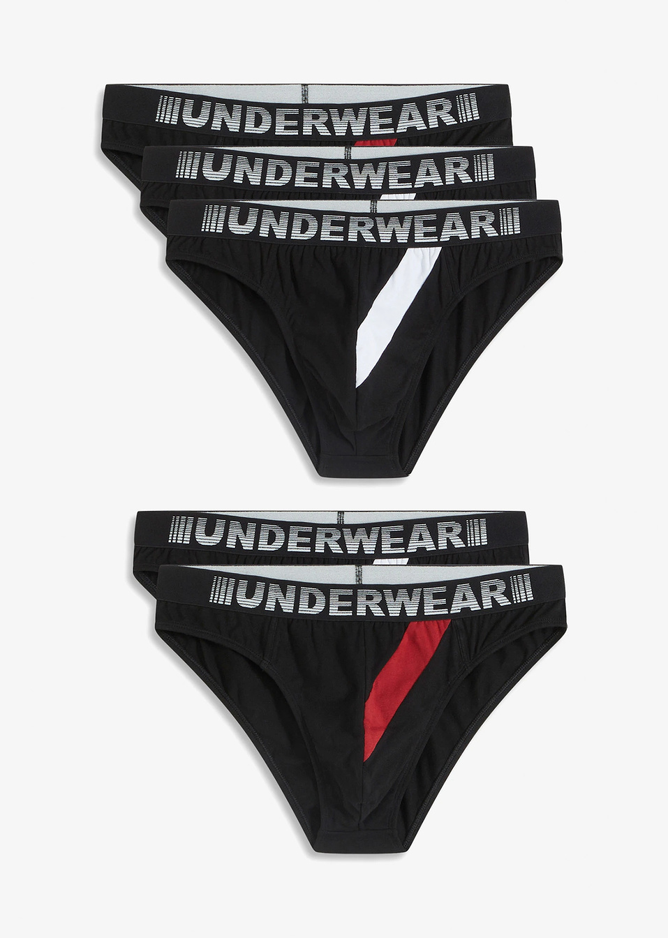 Слипове от памук (опаковка с 5 бр.)-Черно/Бяло + Черно/Бордо-bonprix