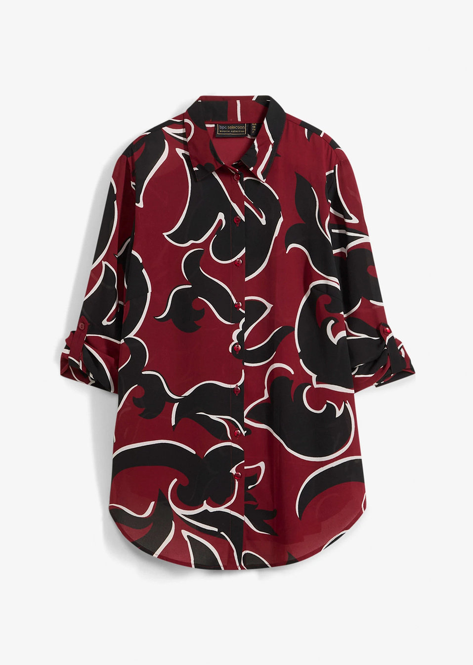 Εμπριμέ πουκαμίσα-Καφέ κοκκινωπό/Μαύρο εμπριμέ-bonprix
