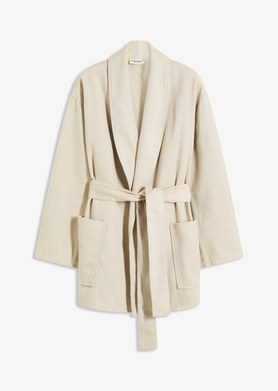 Τζάκετ με μάλλινη εμφάνιση-Μπεζ του χαλικιού-bonprix