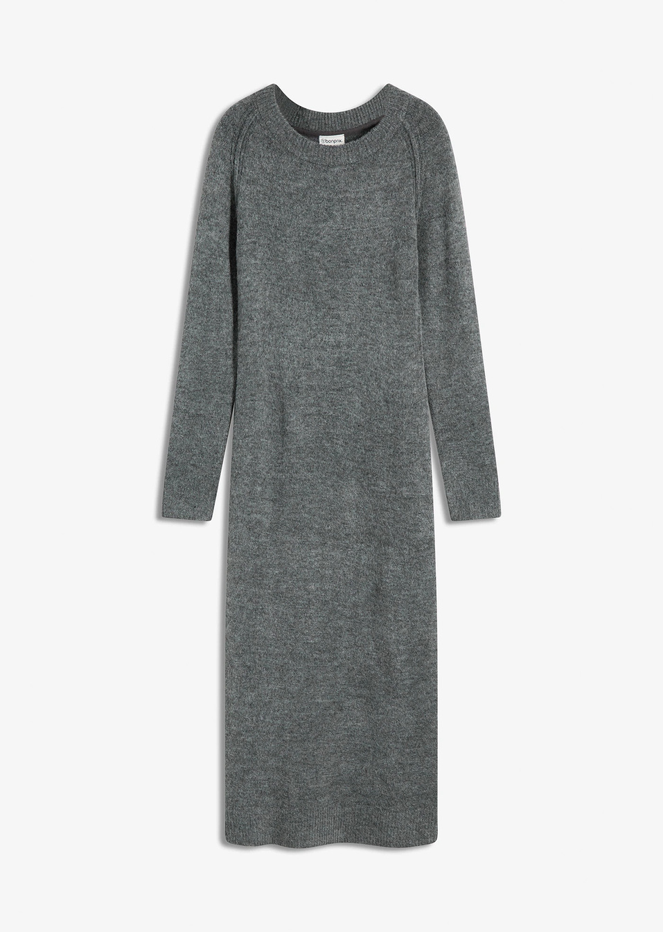 Πλεκτό φόρεμα-Ανθρακί μελανζέ-bonprix