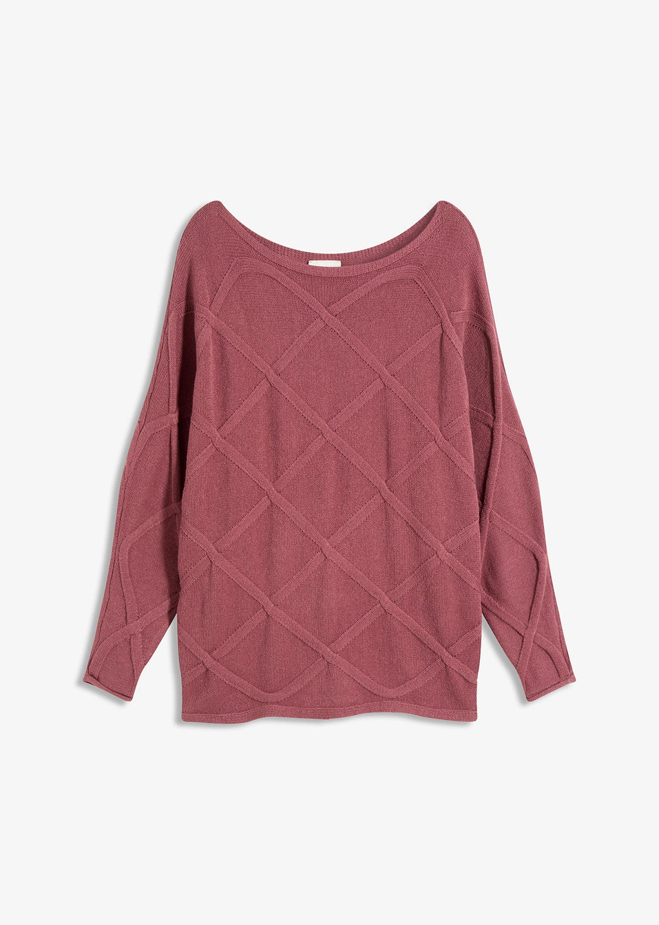 Πουλόβερ με πλέξη κοτσίδα-Του σταφυλιού ανοιχτό-bonprix