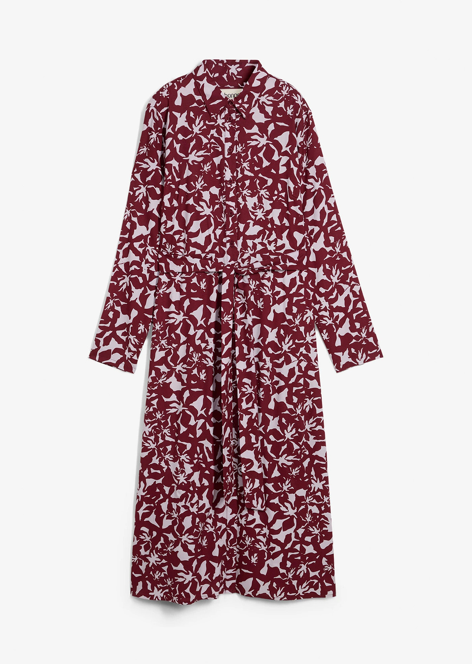 Φόρεμα chemisier από χυτή βισκόζη-Κόκκινο ρουμπινί/Λιλά-bonprix