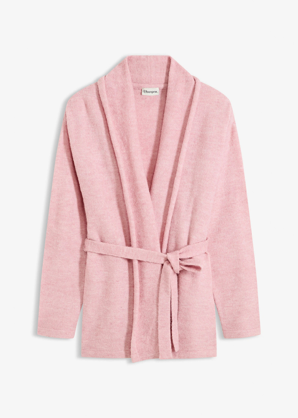 Ζακέτα από μαλακό χοντρό νήμα-Ροζ φιμέ μελανζέ-bonprix