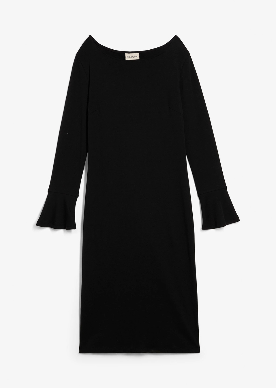 Φόρεμα ζέρσεϊ από καθαρό βαμβάκι-Μαύρο-bonprix