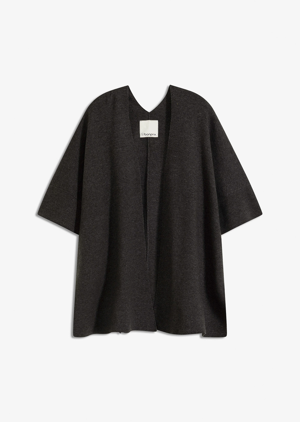 Πλεκτή κάπα oversized-Ανθρακί μελανζέ-bonprix