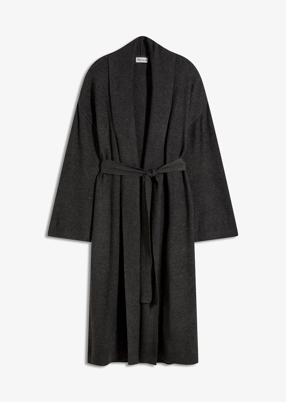 Μακριά ζακέτα από μαλακή σύμμεικτη βισκόζη-Ανθρακί μελανζέ-bonprix