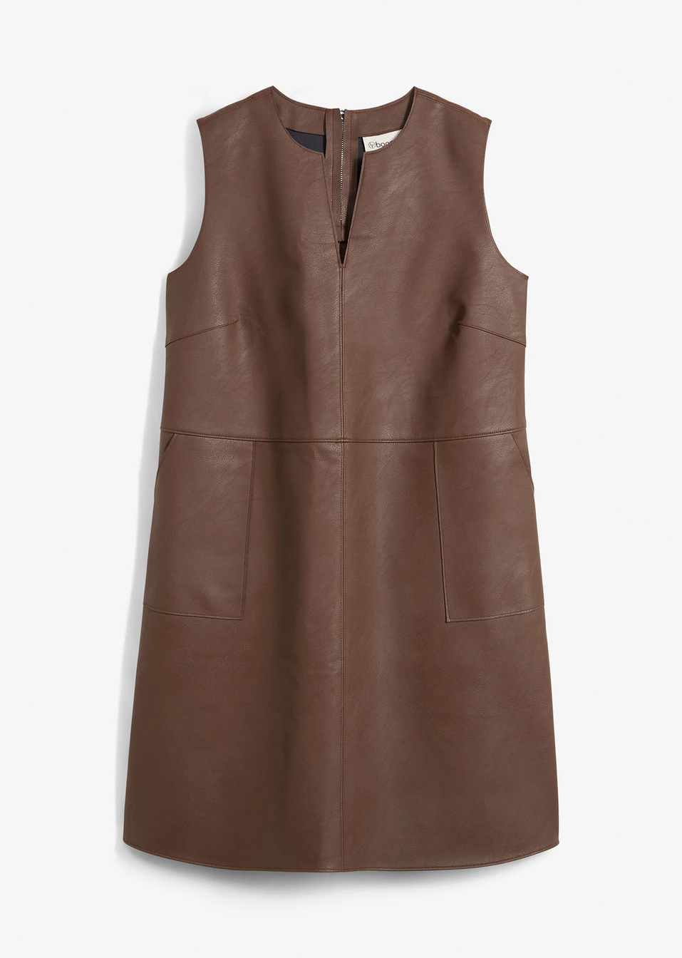 Φόρεμα από δερματίνη-Καφέ-bonprix