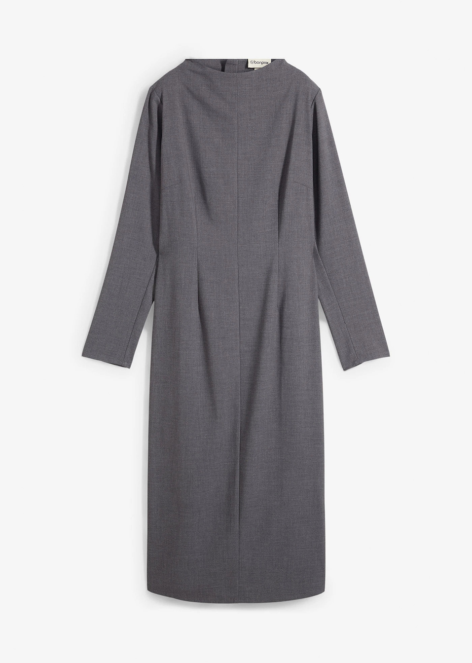 Φόρεμα midi από σύμμεικτη βισκόζη-Γκρι του σχιστόλιθου μελανζέ-bonprix