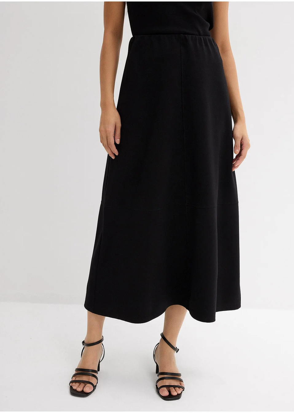 Φούστα midi από μαλακό punto di Roma-bonprix