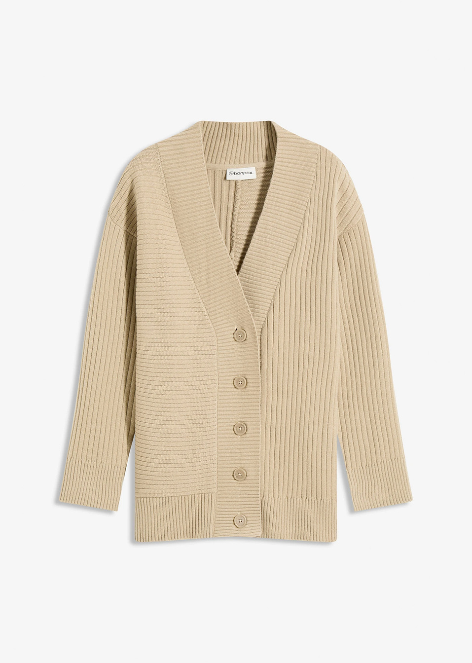 Ζακέτα ριμπ-Πράσινο του καλαμιού μελανζέ-bonprix