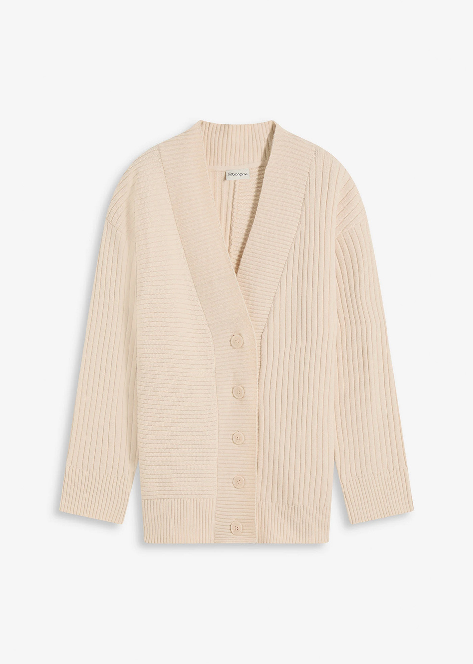 Ζακέτα ριμπ-Μπεζ του χαλικιού μελανζέ-bonprix