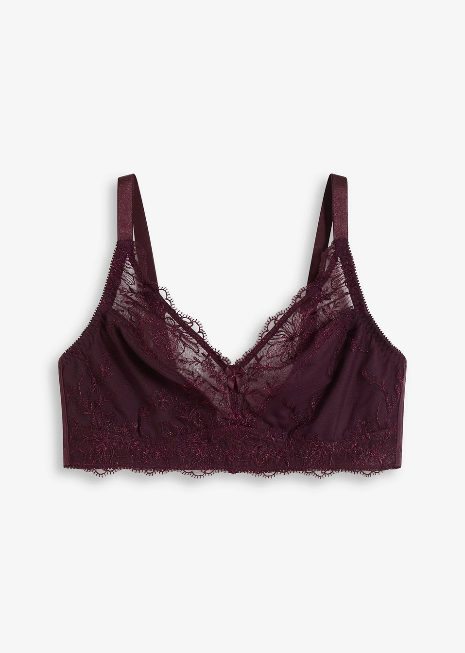 Bralette με κεντήματα-Μπορντό-bonprix