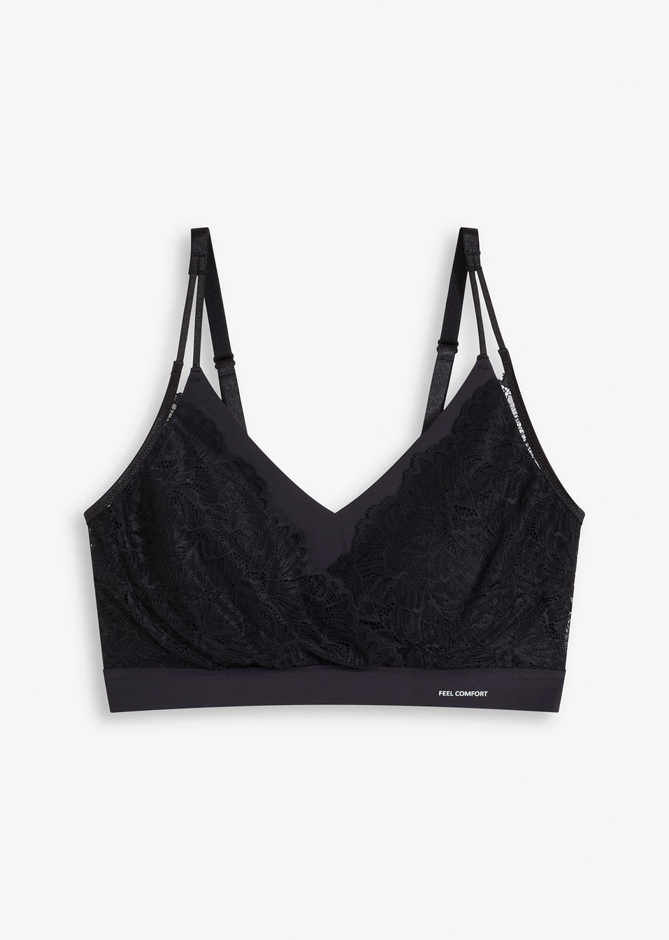 Bralette με επένδυση χωρίς ραφές Feel Comfort-Μαύρο-bonprix