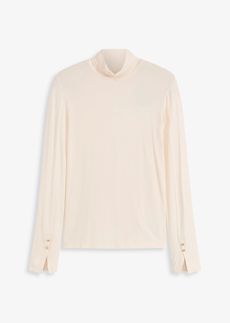 Μπλούζα ζιβάγκο με διακοσμητικά κουμπιά-Λευκό κρεμ-bonprix